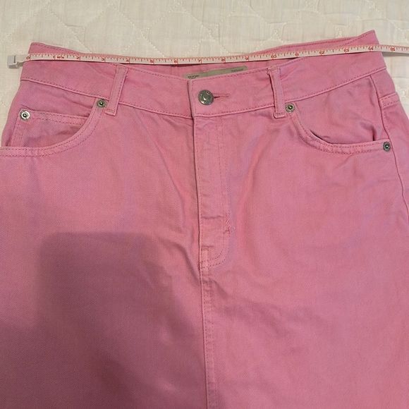 NWOT Topshop Moto Bubblegum Pink Distressed Mini Skirt Size 6 - Picture 8 of 11